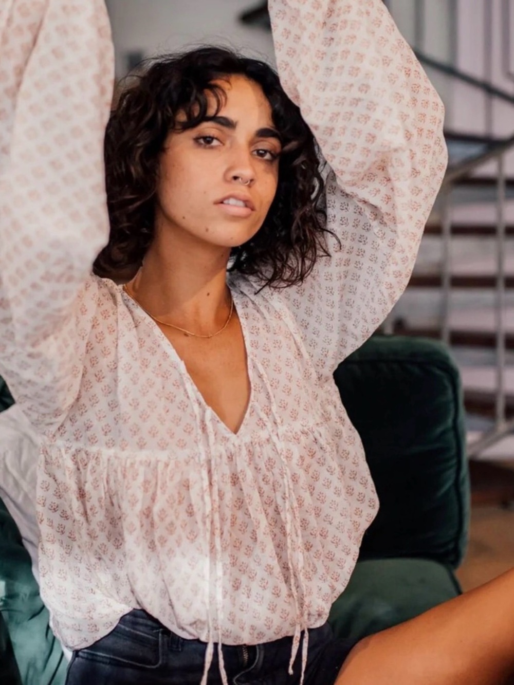 Daughters of India Rashmi Blouse Cinnamon